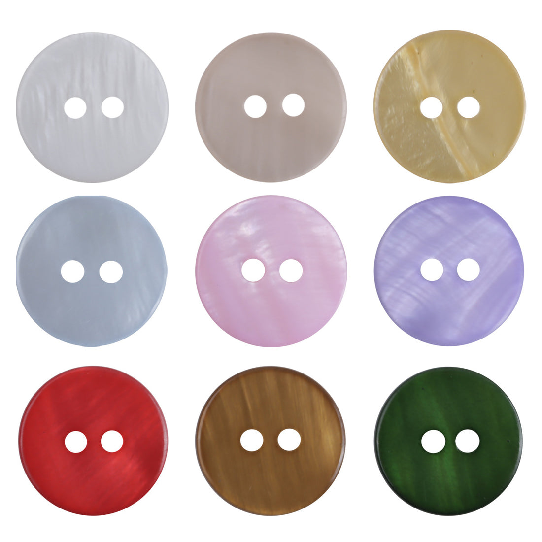 Dual Flat Two-Hole Shell Buttons for DIY Bracelets,10PCS - Lots of Buttons