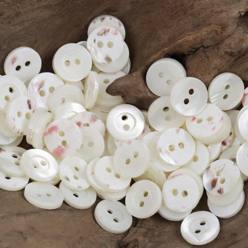 Natural Beige Shell Buttons for Wedding Haute Couture Shirts 10pcs - Lots of Buttons