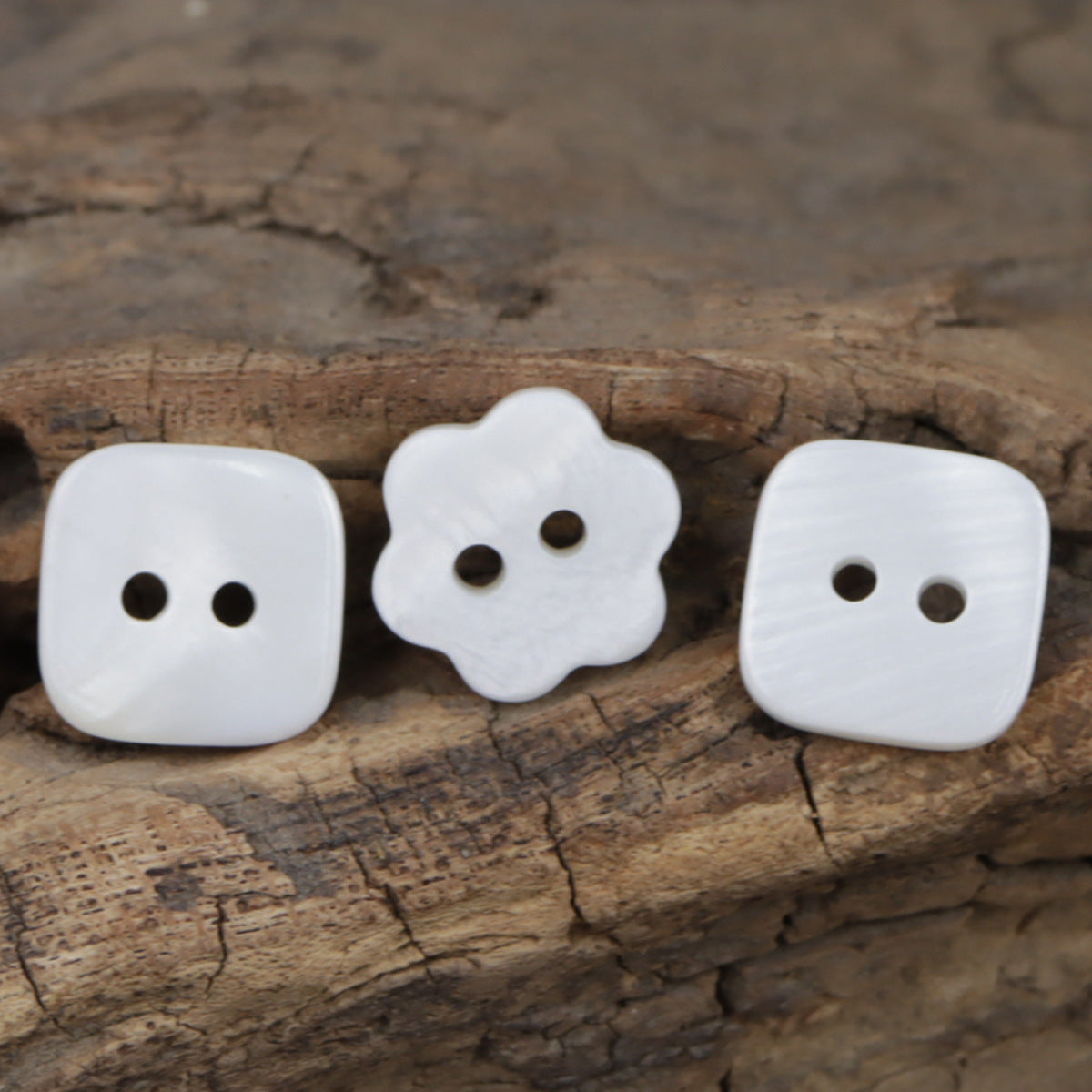 Flower Square 2 Hole Pearl Shell Buttons for Toddler Shirt Dress - Lots of Buttons