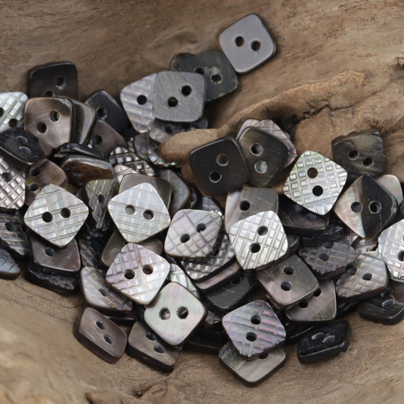 Irregular Rhombus Natural Shell Buttons for Waffle Knit Shirts Sweaters 10pcs - Lots of Buttons