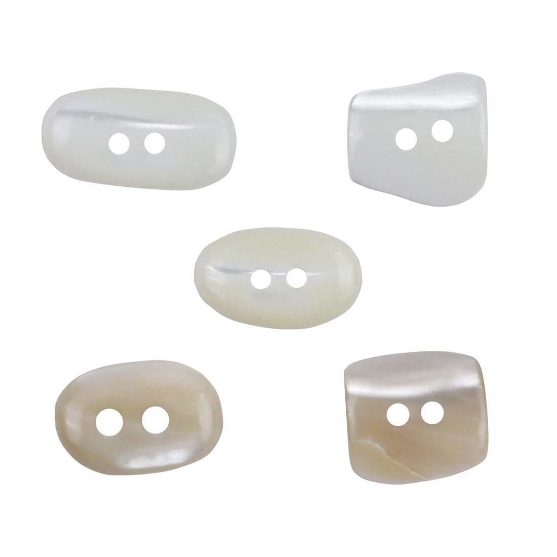 Irregular Oval Creamy White Light Yellow Shell Buttons for Shirts 10pcs - Lots of Buttons