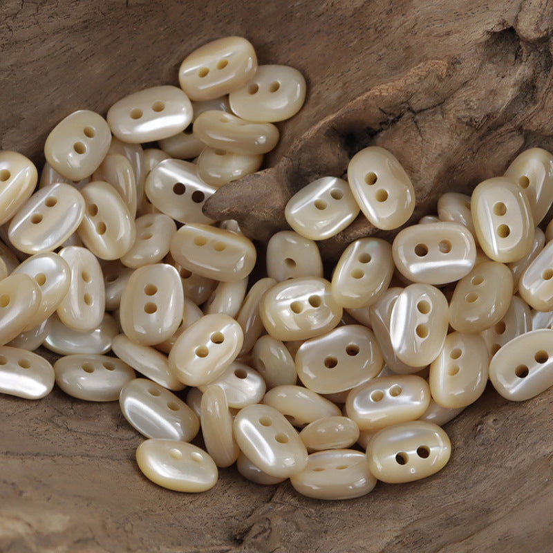 Irregular Oval Creamy White Light Yellow Shell Buttons for Shirts 10pcs - Lots of Buttons
