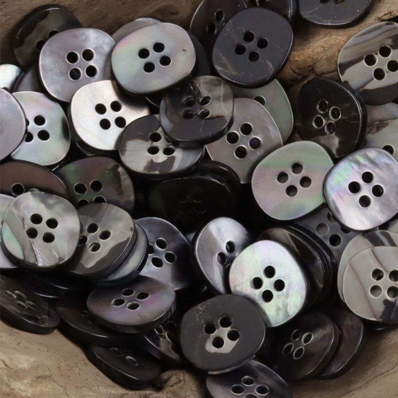 Irregular Square Natural Black Pearl Shell Buttons,10pcs - Lots of Buttons