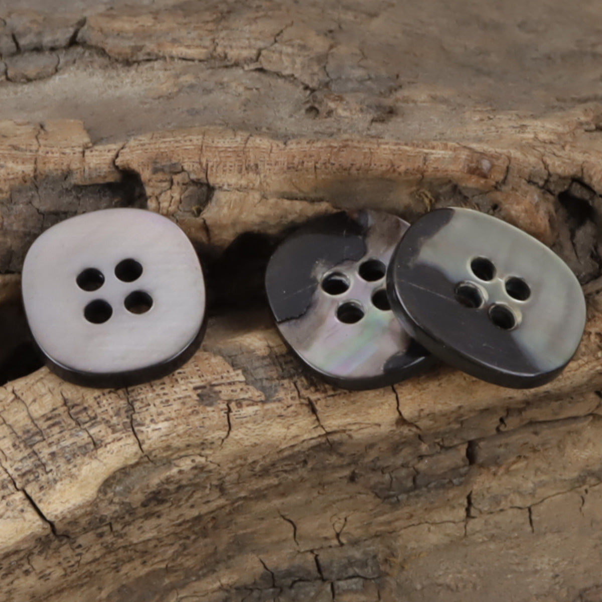 Irregular Square Natural Black Pearl Shell Buttons,10pcs - Lots of Buttons