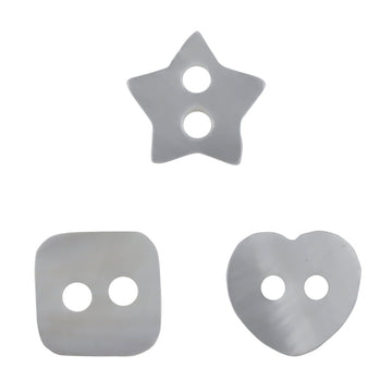 Square Heart Star Shaped Natural Shell Buttons for Children,10pcs - Lots of Buttons