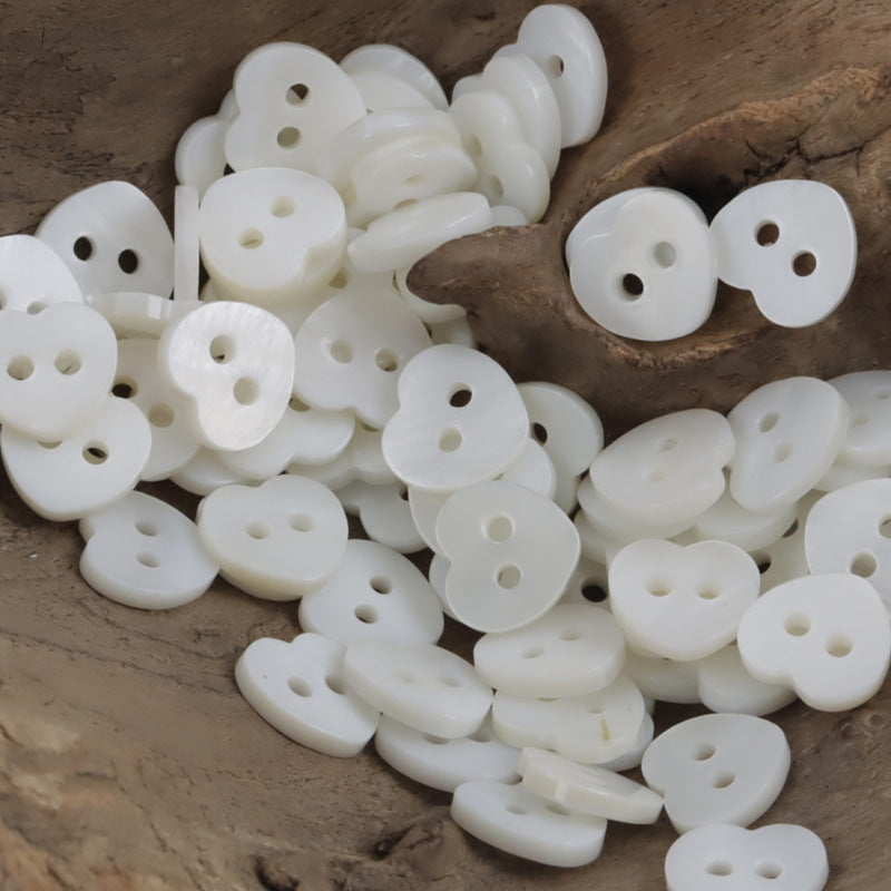 Square Heart Star Shaped Natural Shell Buttons for Children,10pcs - Lots of Buttons