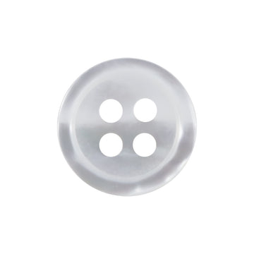 11.5MM Slim Rim Round 4-Hole White Natural Shell Buttons for Shirts 10pcs - Lots of Buttons