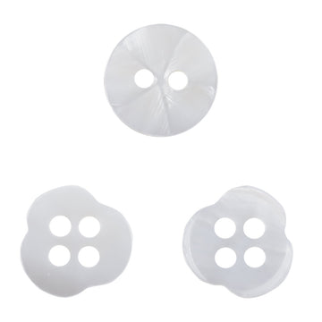 11.5mm Irregular Flower-Shaped White Shell Buttons for Shirts 10pcs - Lots of Buttons
