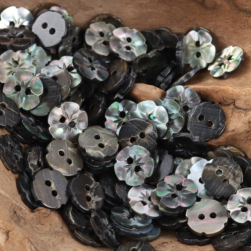 Petal Shaped 2 Hole Shell Buttons for Ladies' Silk Pajamas -10pcs 