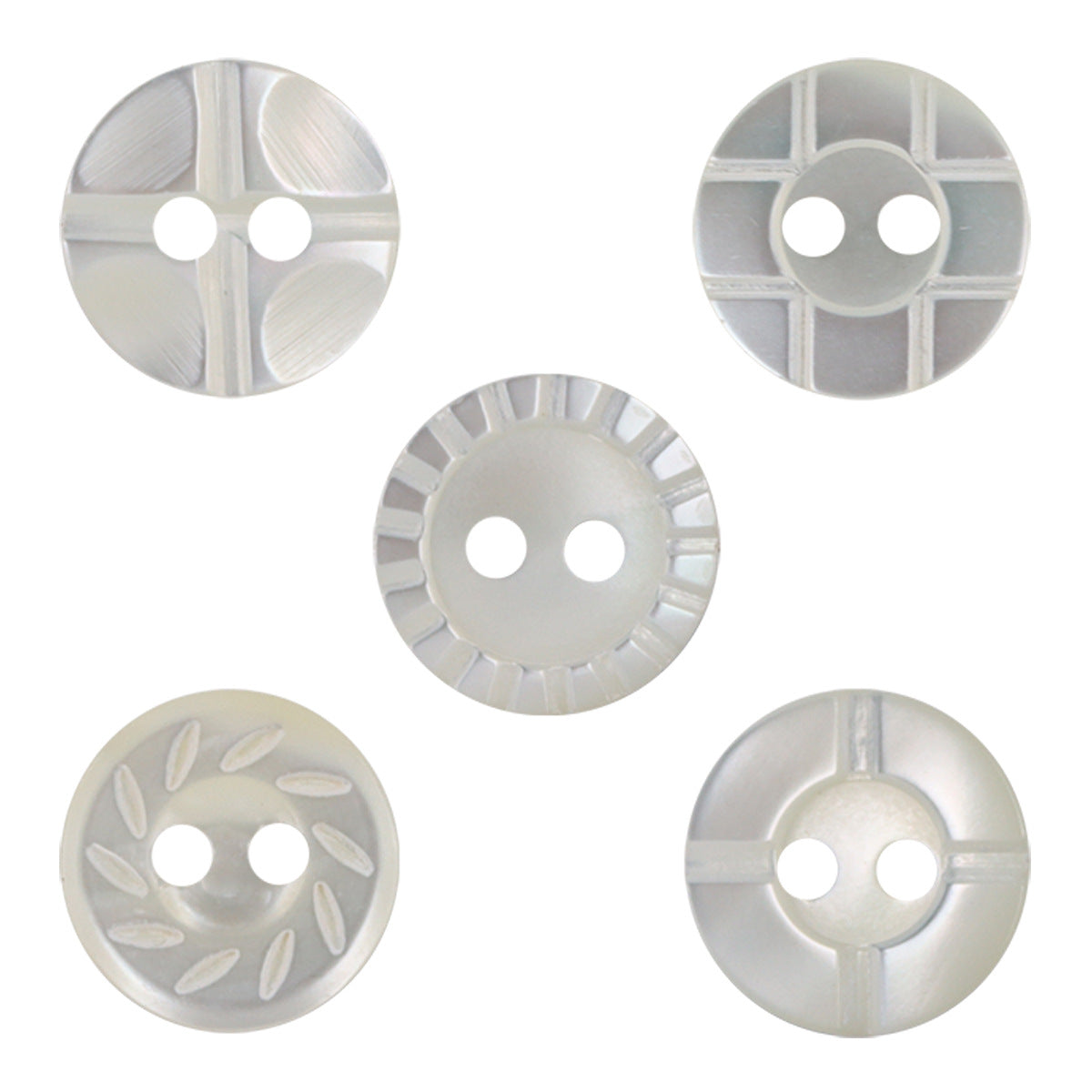 11.5mm White Natural Shell Buttons for Silk Pajamas Velvet Shirts 10pcs - Lots of Buttons