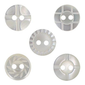 11.5mm White Natural Shell Buttons for Silk Pajamas Velvet Shirts 10pcs - Lots of Buttons