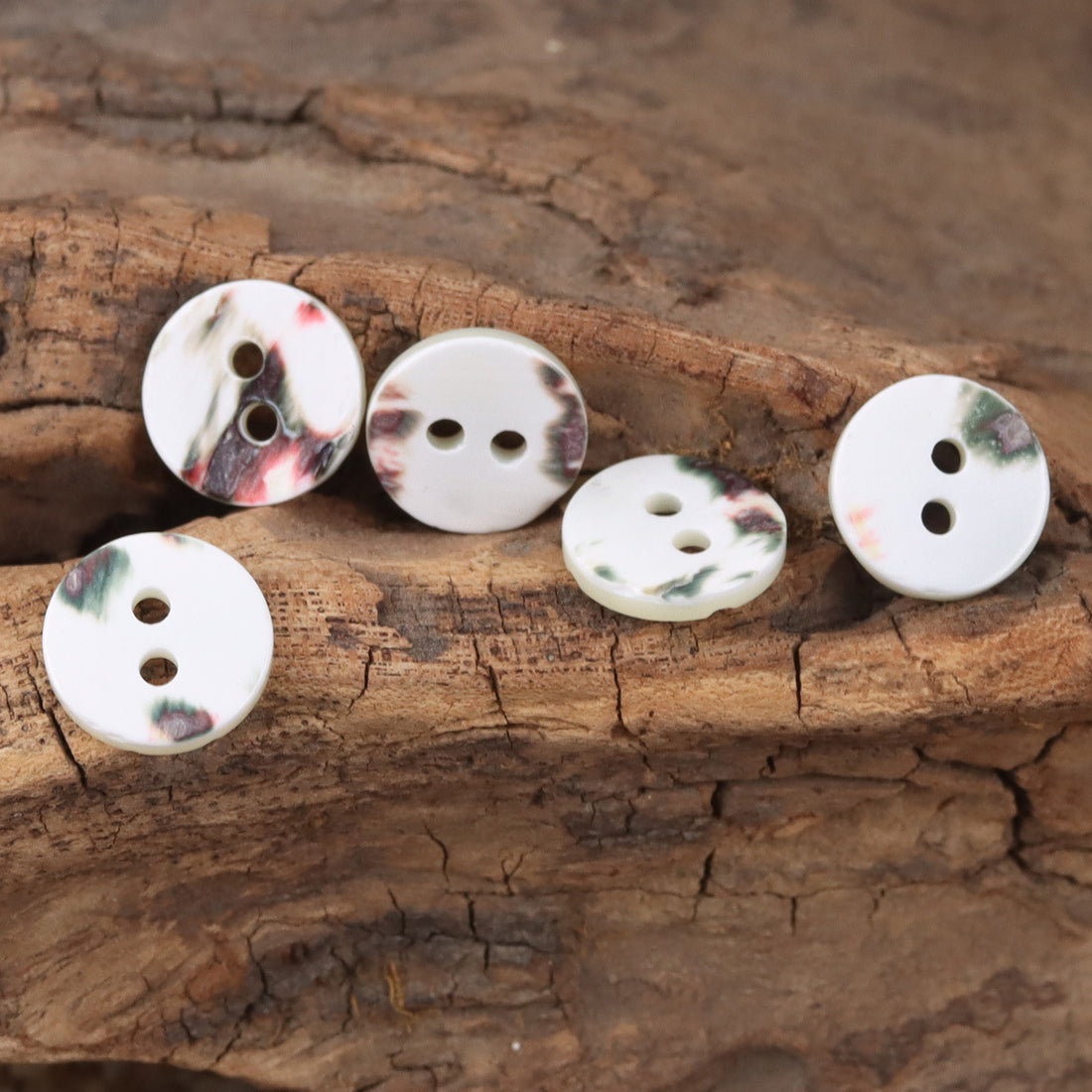 11.5mm White Natural Shell Buttons for Silk Pajamas Velvet Shirts 10pcs - Lots of Buttons