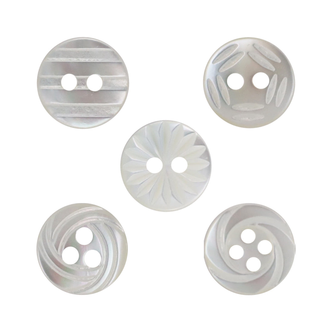 11.5mm 2/3/4-Hole Natural Shell Buttons for Silk Shirts 10pcs - Lots of Buttons