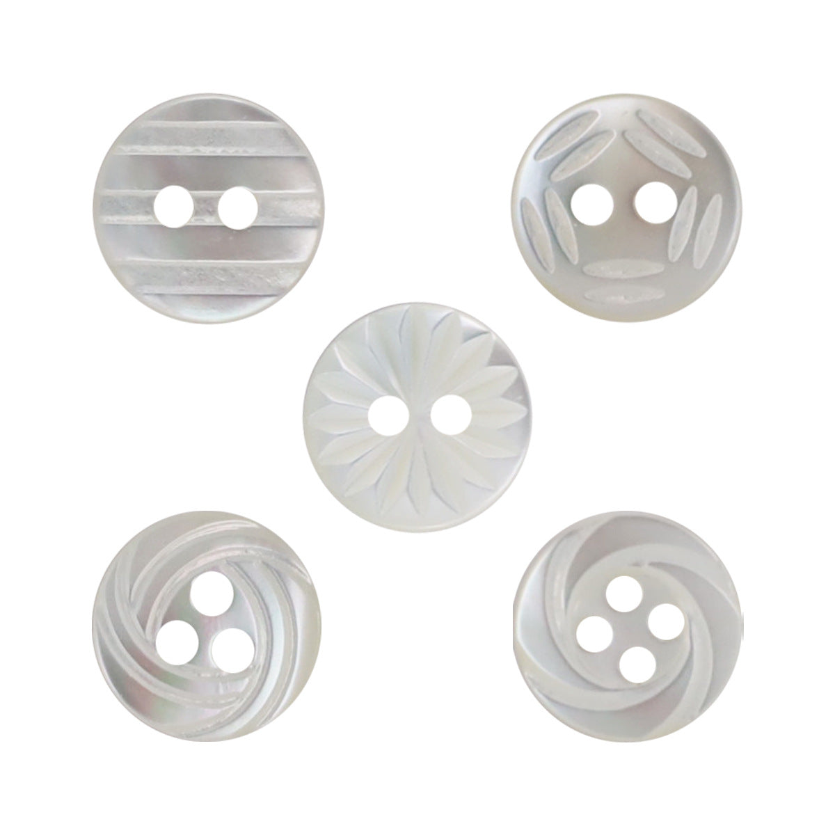 11.5mm 2/3/4-Hole Natural Shell Buttons for Silk Shirts 10pcs - Lots of Buttons