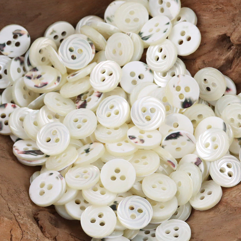 11.5mm 2/3/4-Hole Natural Shell Buttons for Silk Shirts 10pcs - Lots of Buttons