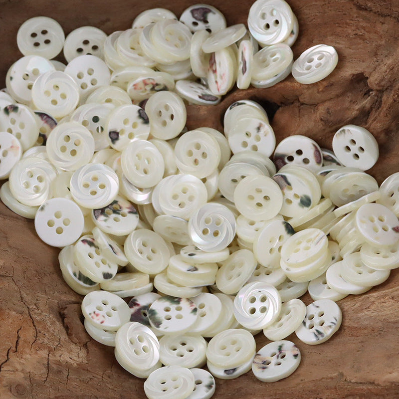 11.5mm 2/3/4-Hole Natural Shell Buttons for Silk Shirts 10pcs - Lots of Buttons
