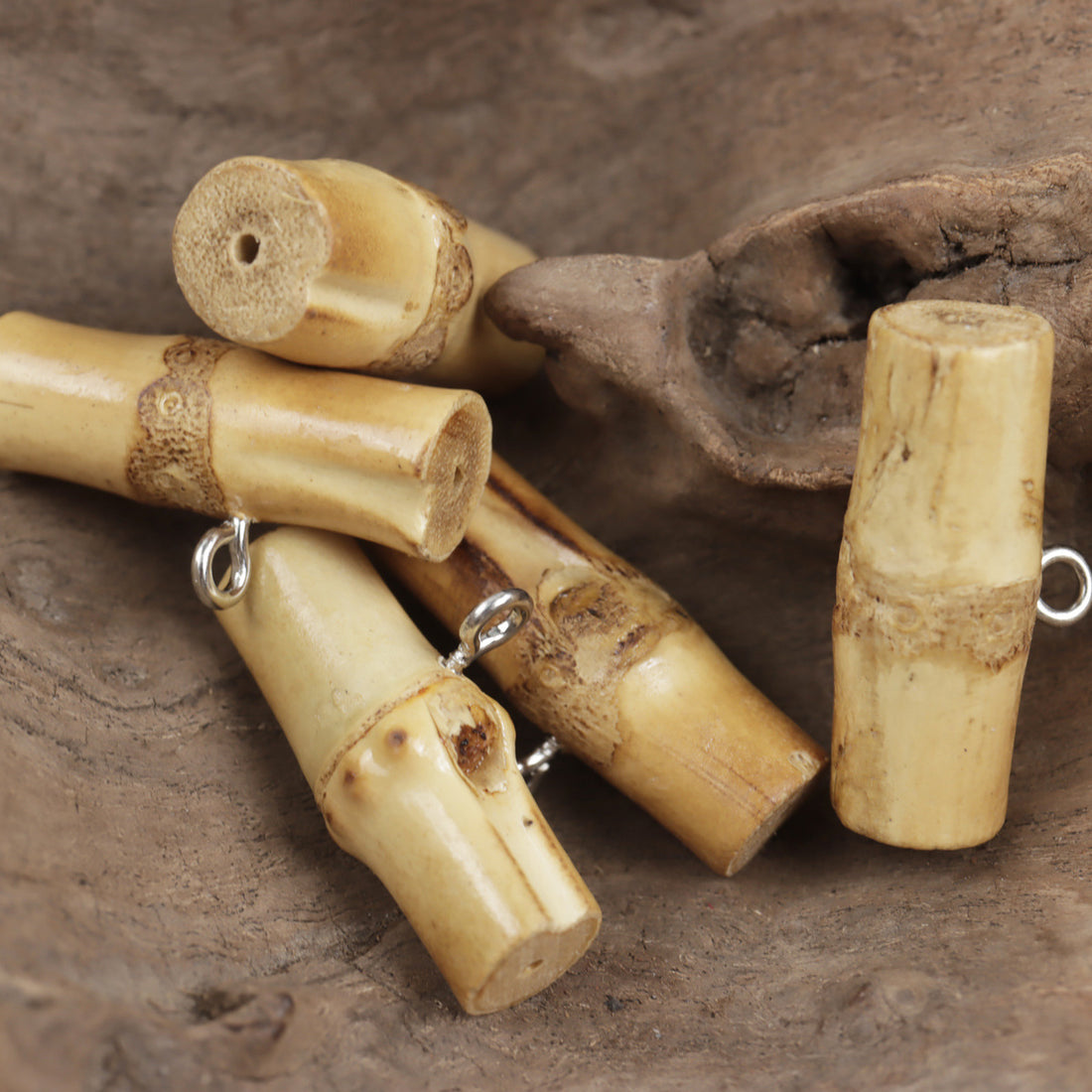 30mm Natural Bamboo Knot Metal Buckles 10PCS - Lots of Buttons
