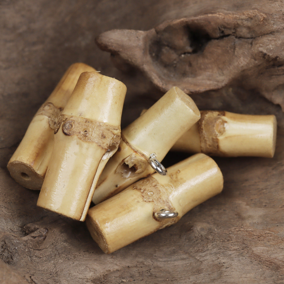 30mm Natural Bamboo Knot Metal Buckles 10PCS - Lots of Buttons