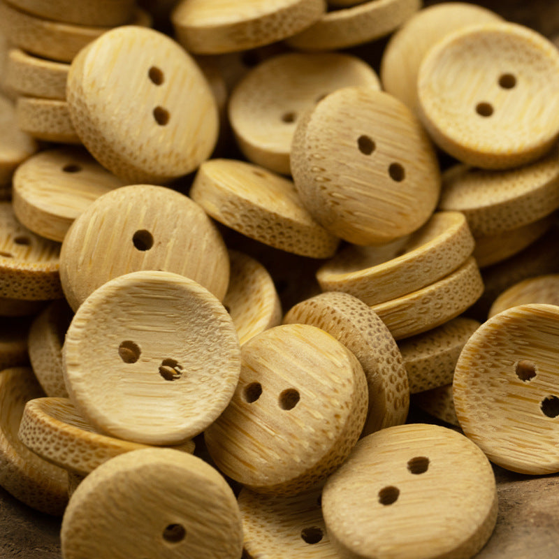 Natural Bamboo Buttons,Burnt and Distressed,10 Pack - Lots of Buttons