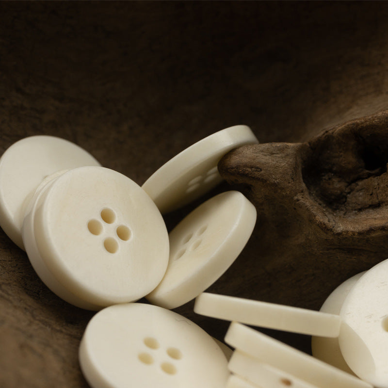 White Bovine Bone Buttons for Women's Linen Cotton Shirts 10pcs - Lots of Buttons