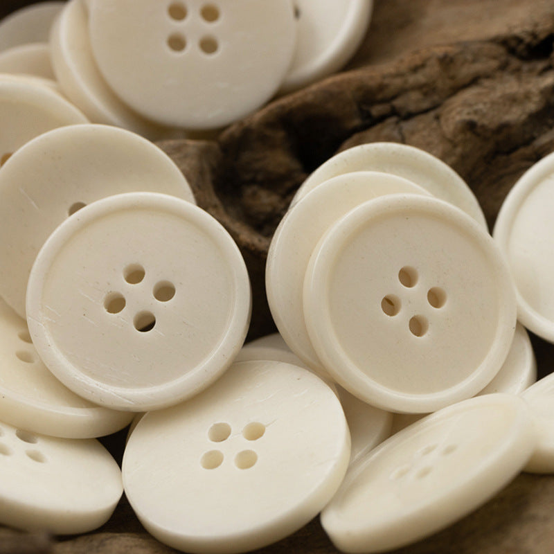 White Bovine Bone Buttons for Women's Linen Cotton Shirts 10pcs - Lots of Buttons