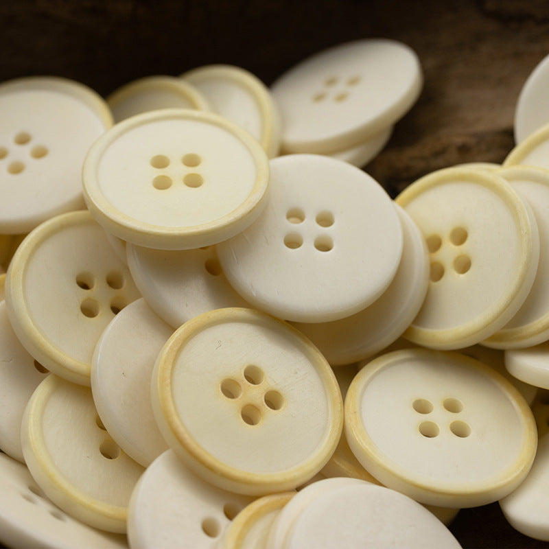 White Bovine Bone Buttons for Women's Linen Cotton Shirts 10pcs - Lots of Buttons