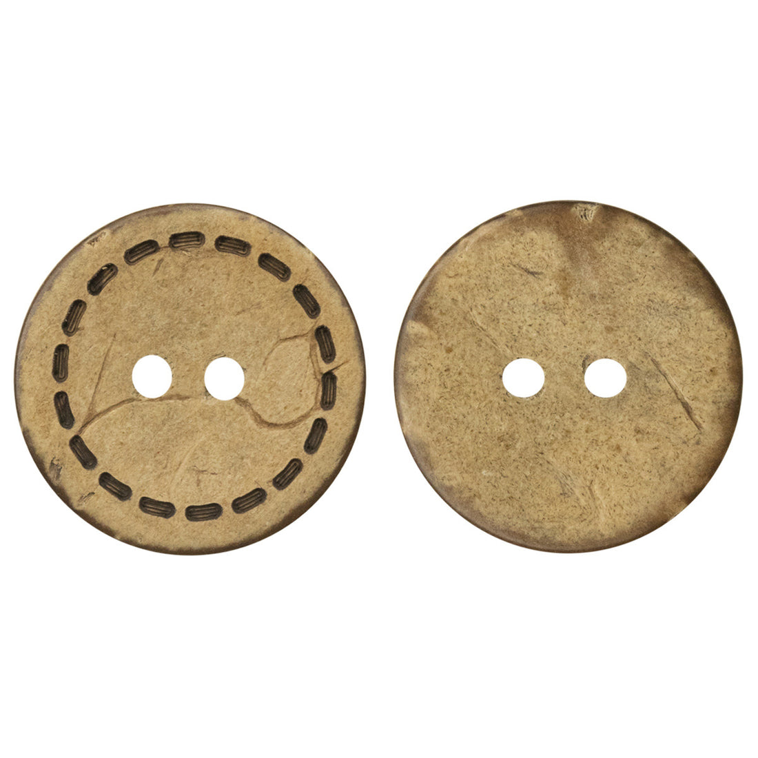 Round Dotted Two-Hole Flat Coconut Shell Buttons 100pcs - Lots of Buttons
