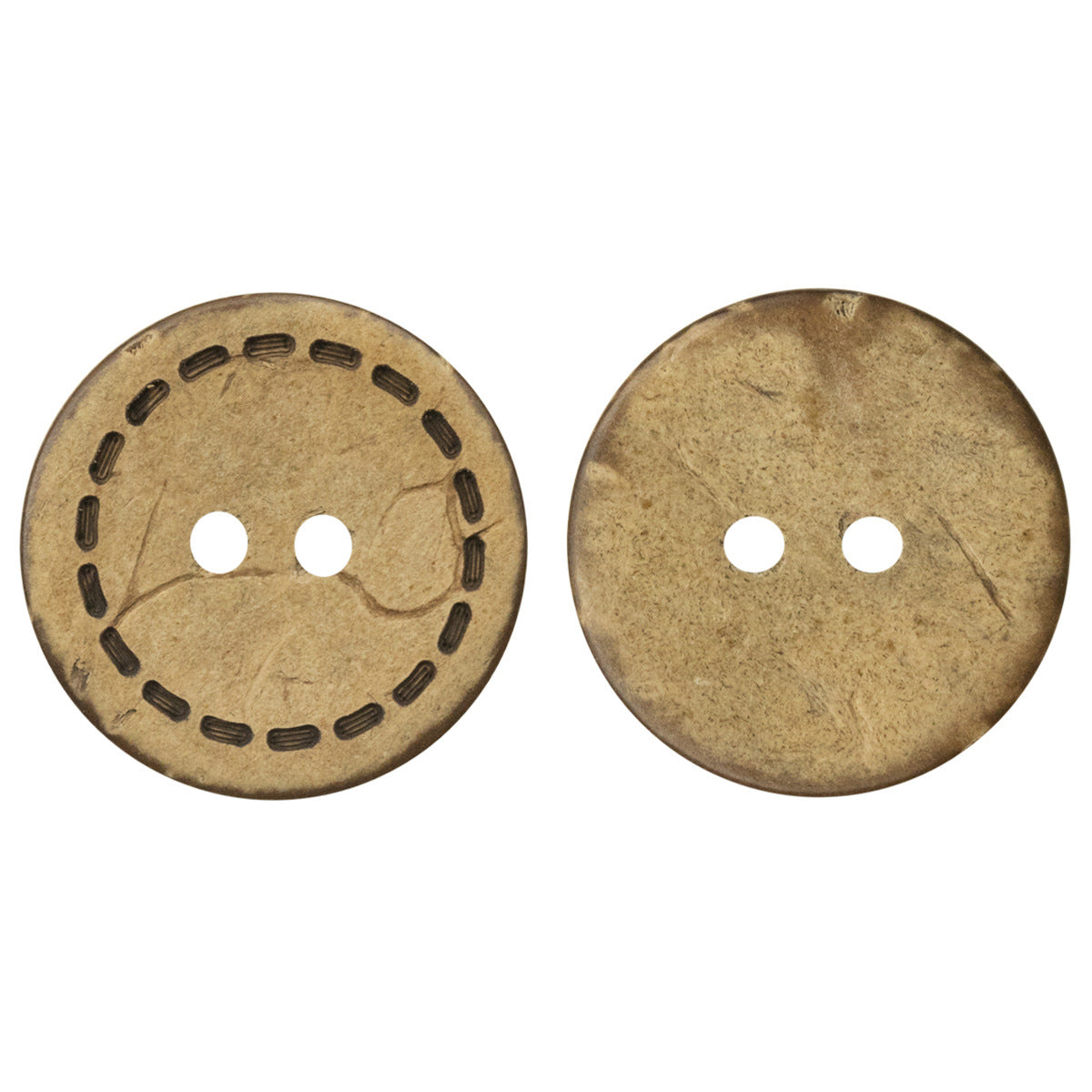 Round Dotted Two-Hole Flat Coconut Shell Buttons 100pcs - Lots of Buttons