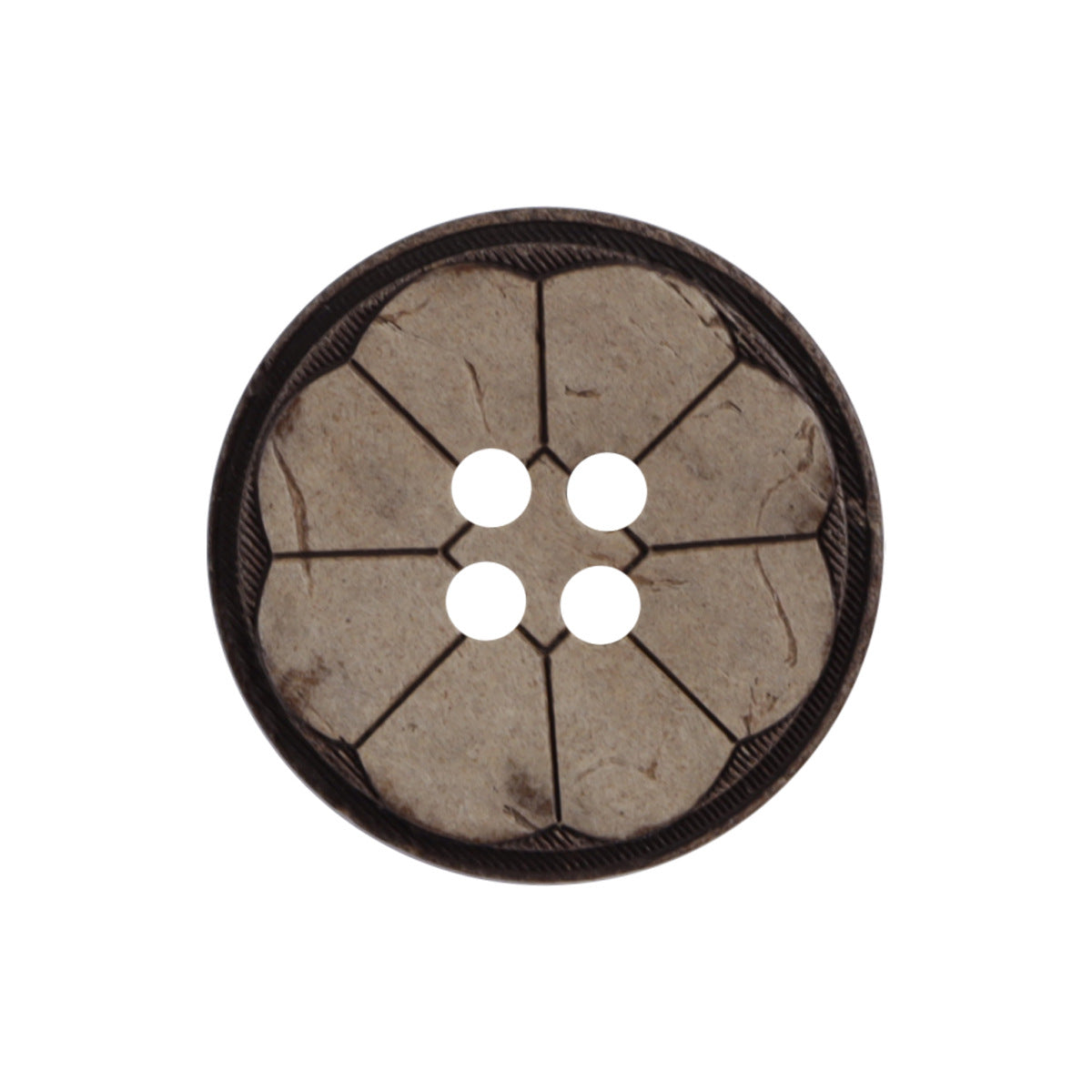 Natural Coconut Shell Ethnic Style Four Hole Buttons 40pcs - Lots of Buttons
