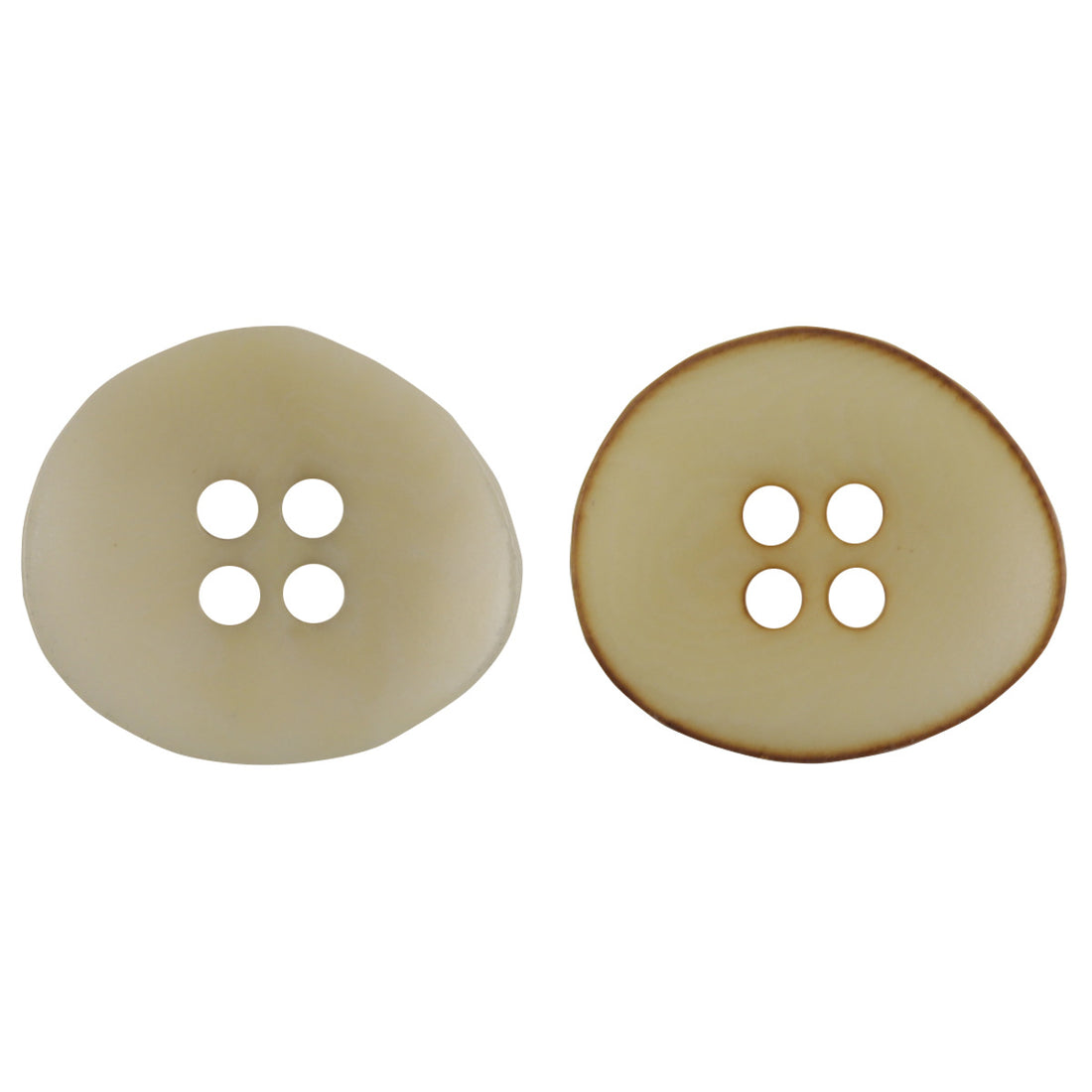 Fire Burned Beige Irregular Bowl Shaped Natural Corozo Buttons,10pcs - Lots of Buttons