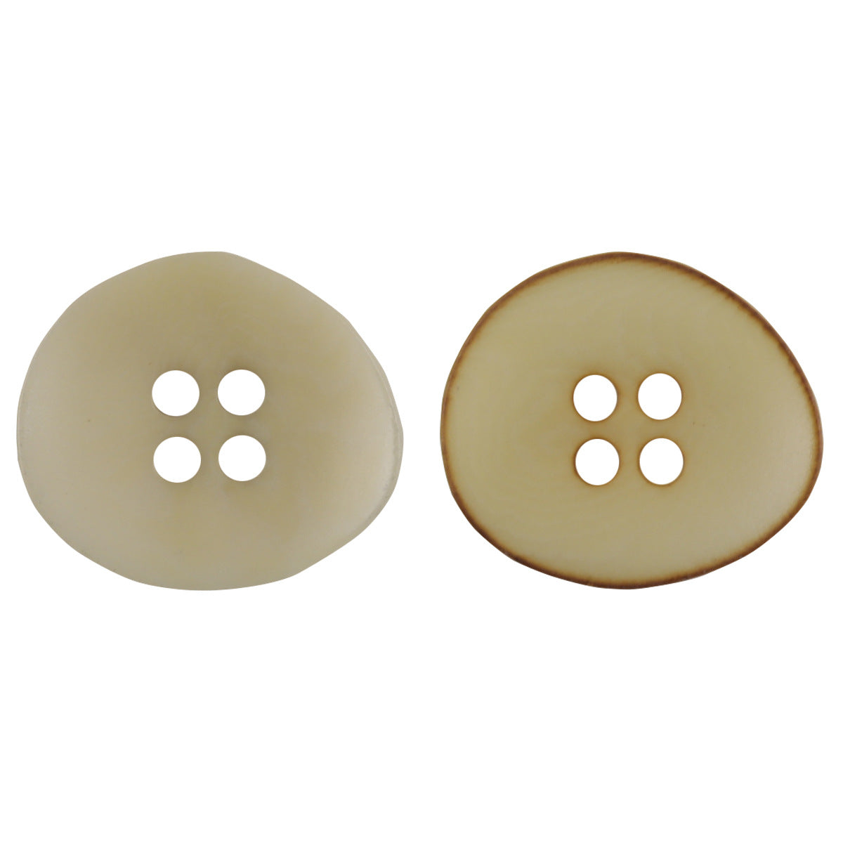 Fire Burned Beige Irregular Bowl Shaped Natural Corozo Buttons,10pcs - Lots of Buttons