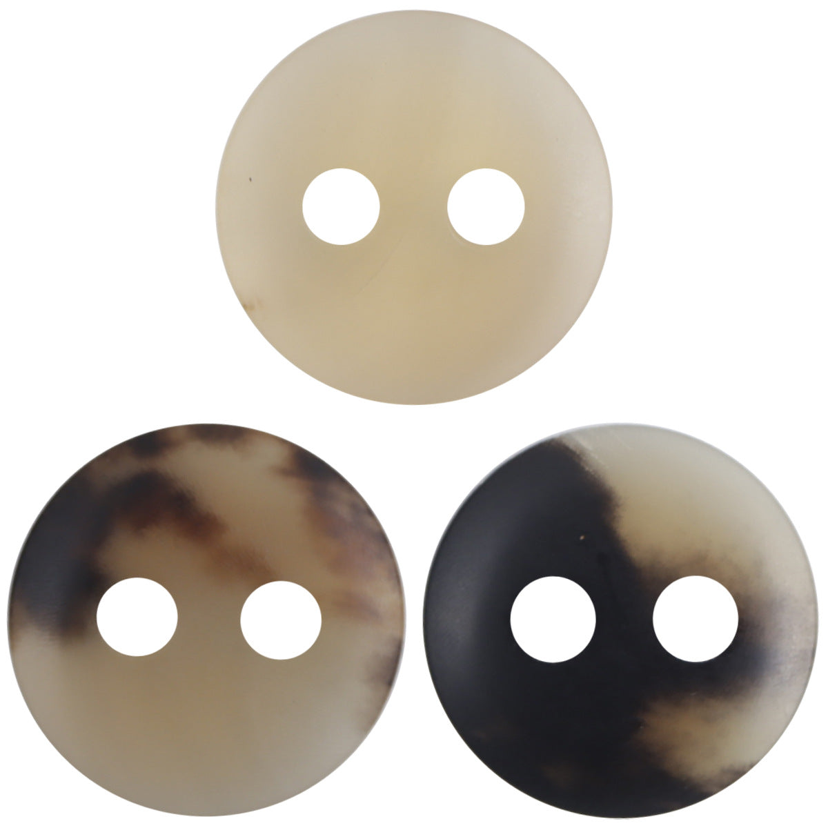 Natural Yellow Cattle Horn Two-Eye Buttons for Suit Sweater Cuffs 2PCS - Lots of Buttons