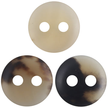 Natural Yellow Cattle Horn Two-Eye Buttons for Suit Sweater Cuffs 2PCS - Lots of Buttons
