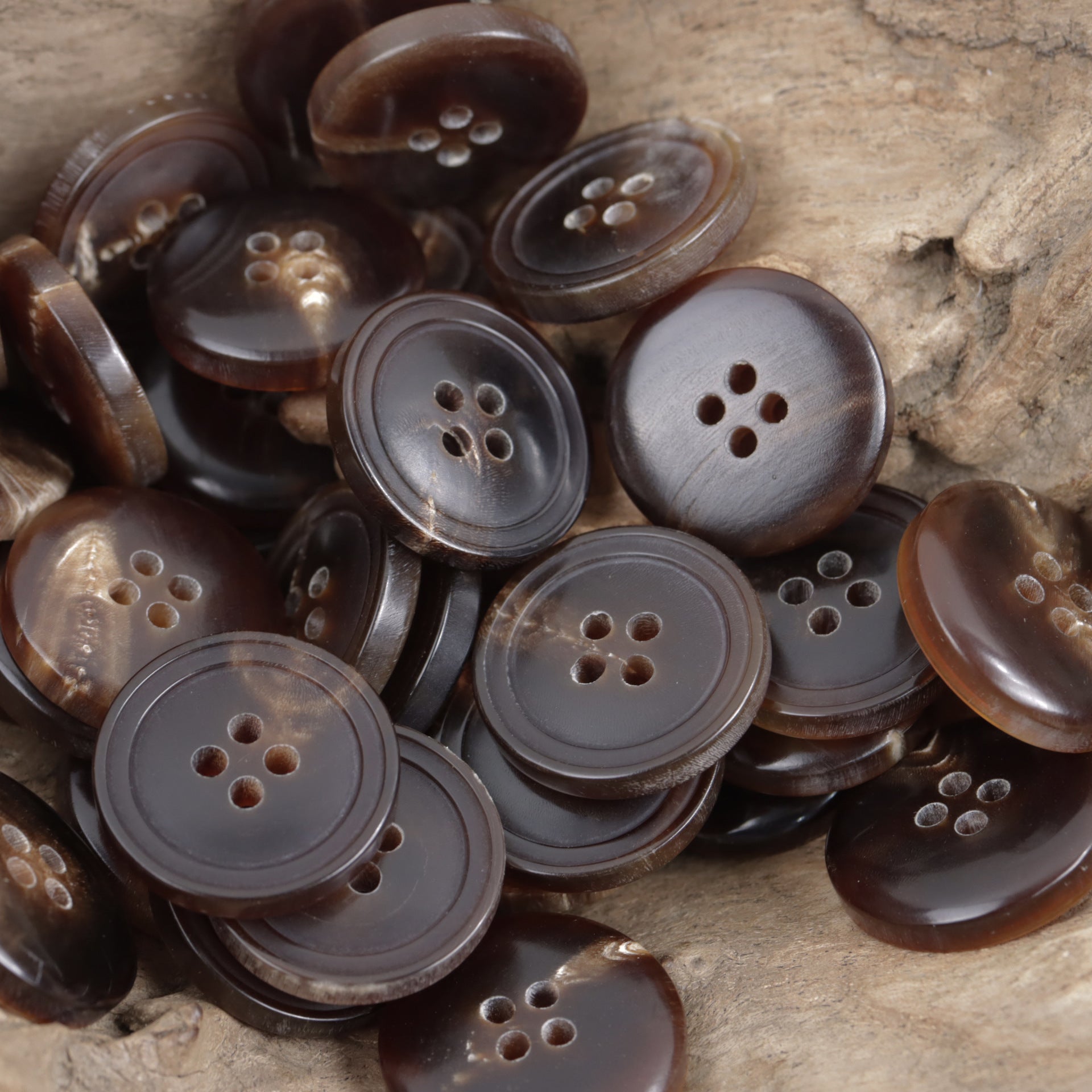 Round Real Horn Buttons for Coats Suit Cuffs 10pcs - Lots of Buttons