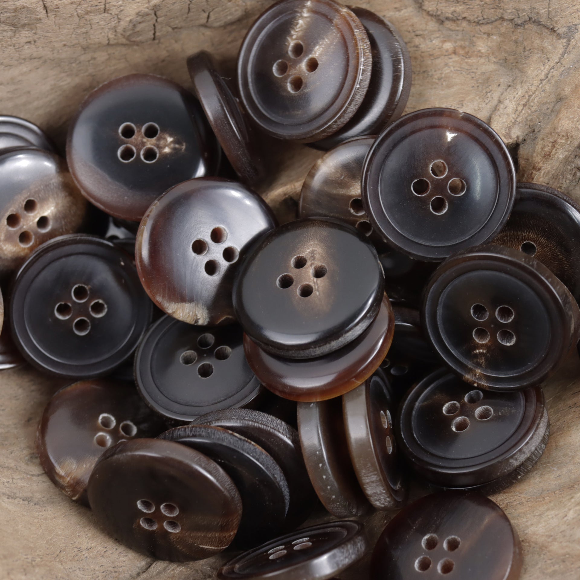Round Real Horn Buttons for Coats Suit Cuffs 10pcs - Lots of Buttons