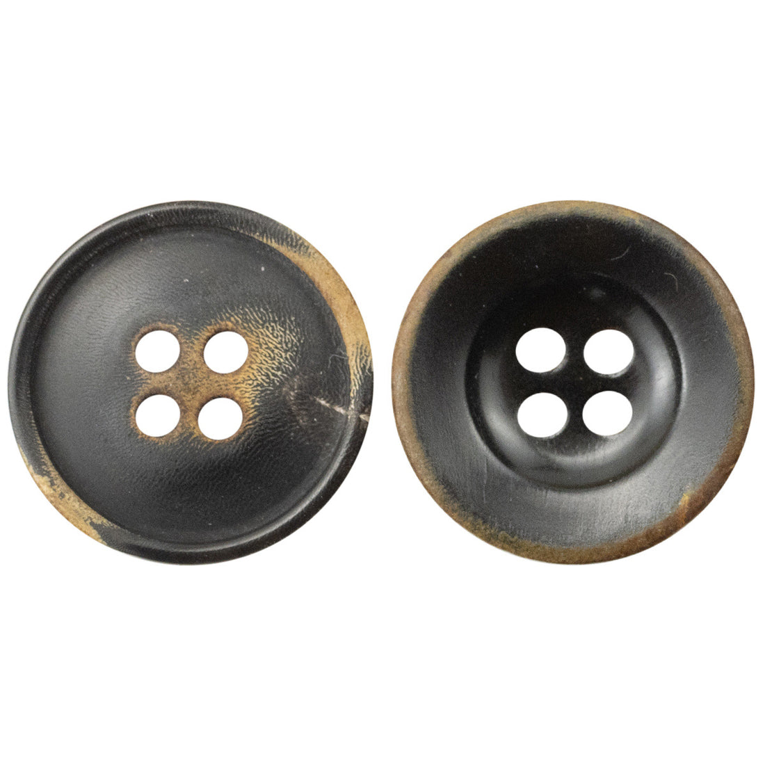 Vintage Burnt Bowl-Shaped Horn Buttons for Suit Vests 10pcs - Lots of Buttons