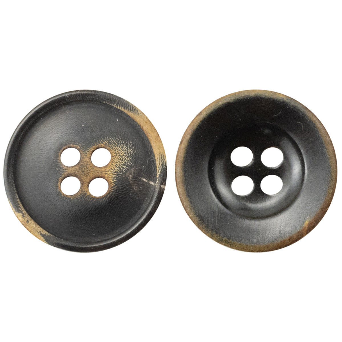 Vintage Burnt Bowl-Shaped Horn Buttons for Suit Vests 10pcs - Lots of Buttons