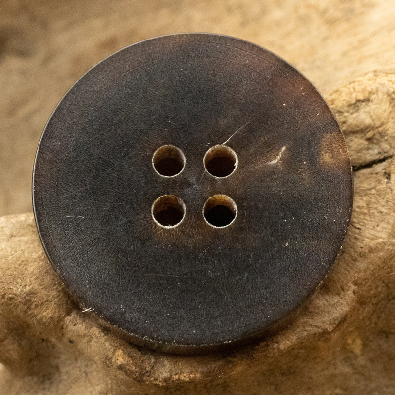 11.5-25mm Double Flat Vintage Black-Brown Horn Buttons 10pcs - Lots of Buttons