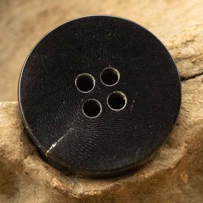 11.5-25mm Double Flat Vintage Black-Brown Horn Buttons 10pcs - Lots of Buttons