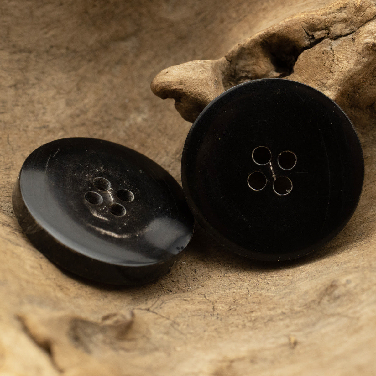 30MM Large Black Bowl-Shaped Buffalo Horn Coat Buttons 10pcs - Lots of Buttons