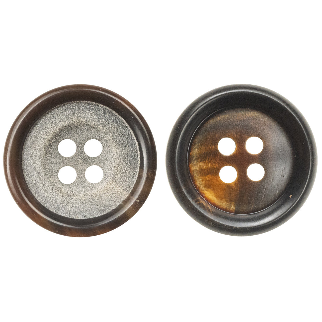 Burnt Silver Brown Horn Buttons for Retro Suits Trousers 6pcs - Lots of Buttons