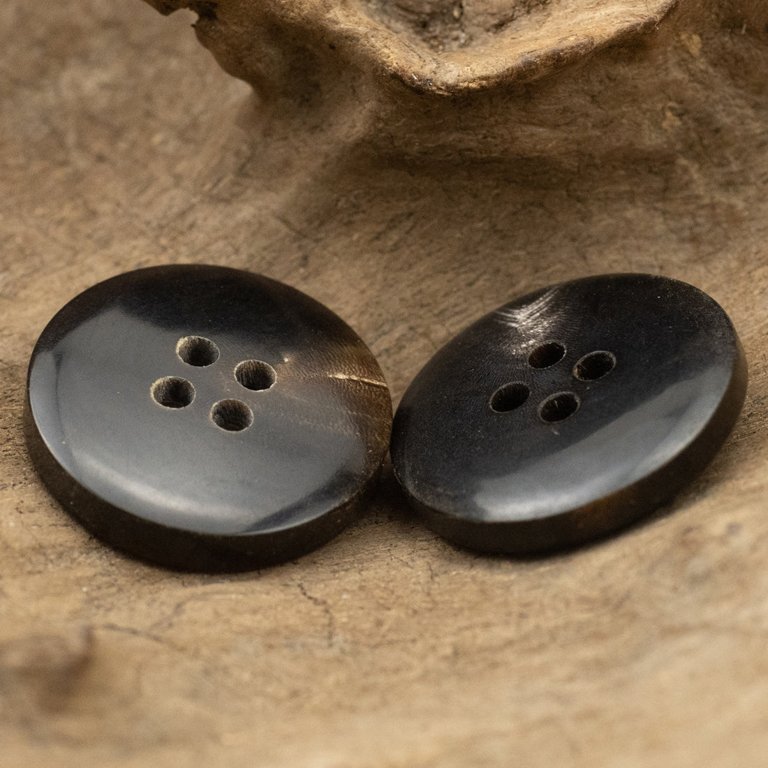 Burnt Silver Brown Horn Buttons for Retro Suits Trousers 6pcs - Lots of Buttons