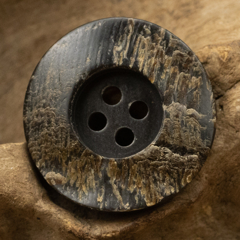 11.5-30mm Rough and Uneven Black Horn Buttons 10pcs - Lots of Buttons