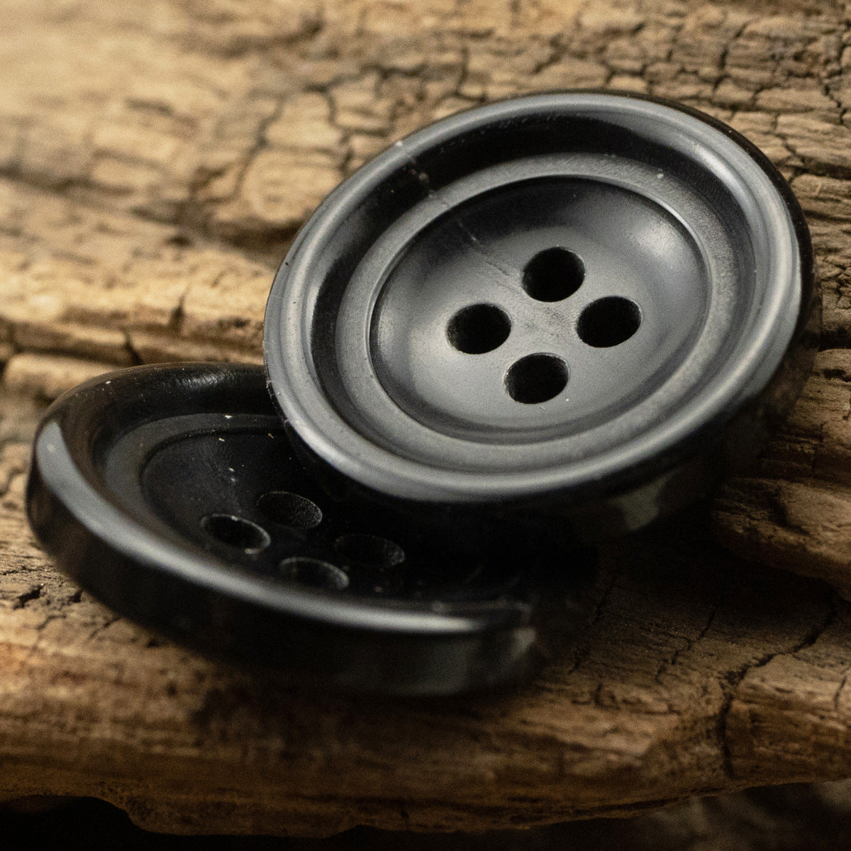20mm Black Four-Hole Real Horn Buttons for Suits,Jackets 10pcs - Lots of Buttons