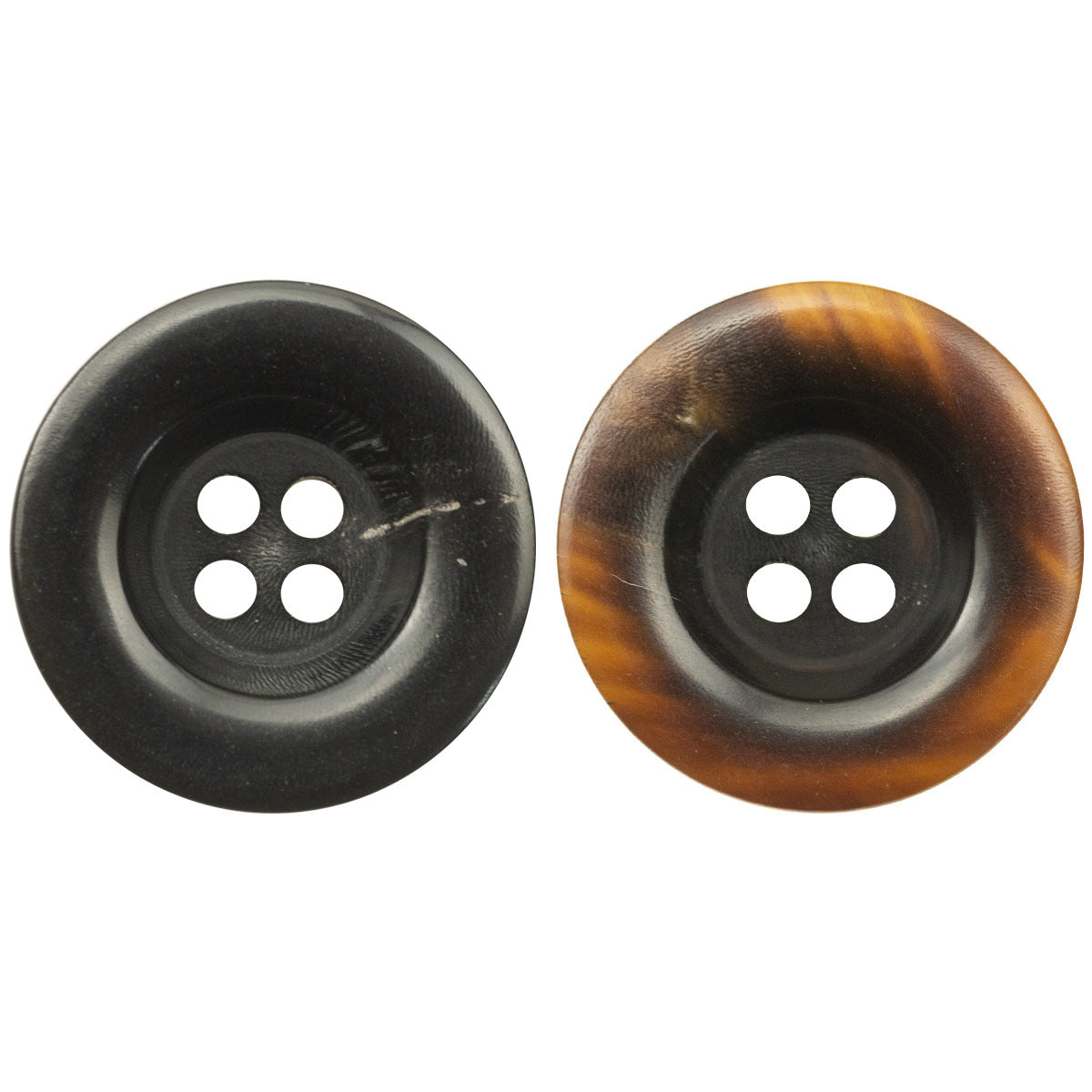 Thickened Bowl Shaped Horn 4 Hole Buttons 10pcs - Lots of Buttons