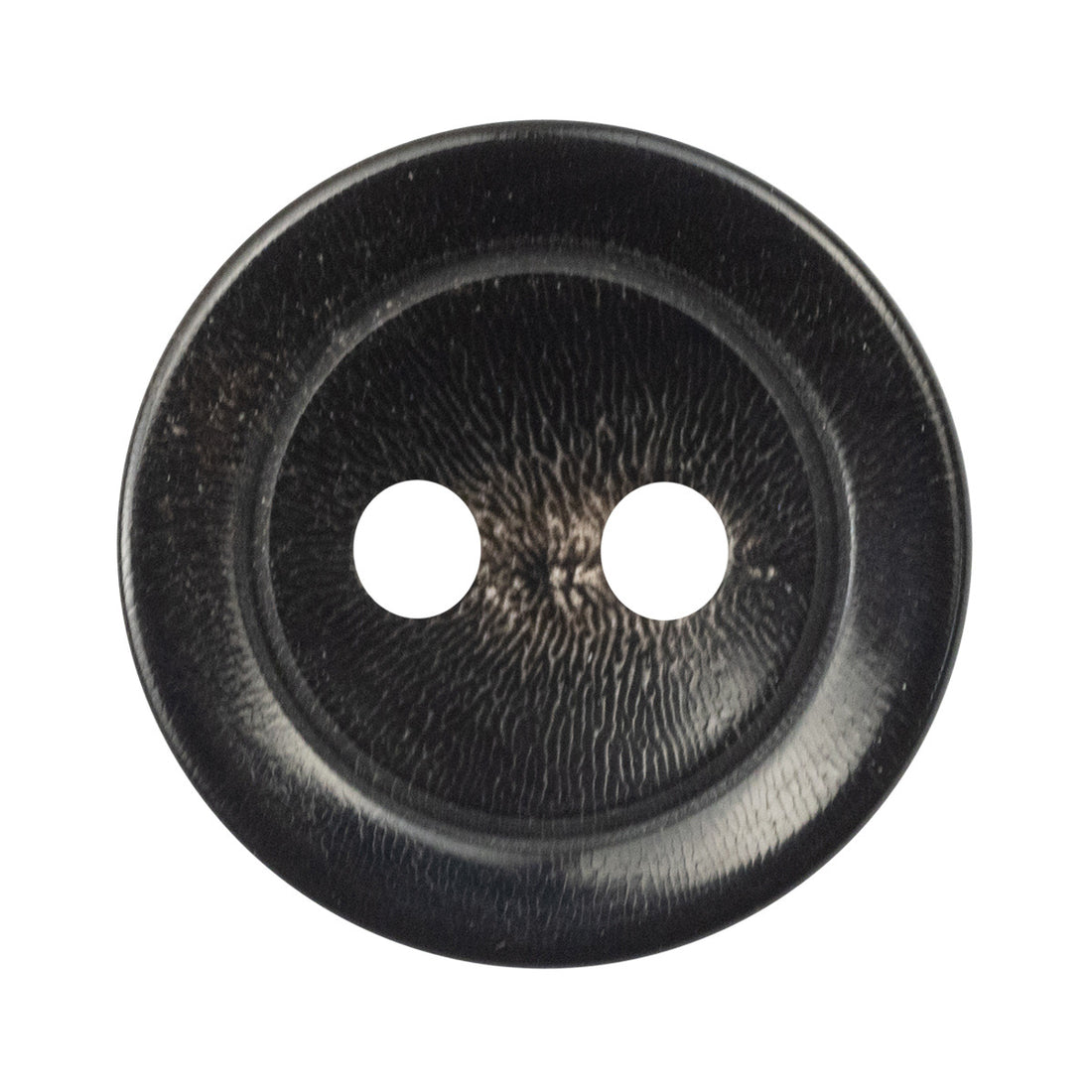 Natural Black Horn Bowl-Shaped 2 Hole Buttons 10pcs - Lots of Buttons