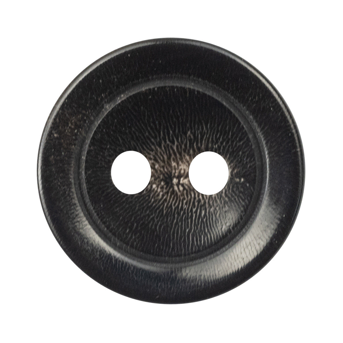 Natural Black Horn Bowl-Shaped 2 Hole Buttons 10pcs - Lots of Buttons