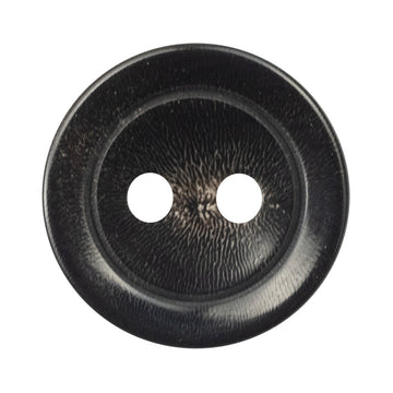 Natural Black Horn Bowl-Shaped 2 Hole Buttons 10pcs - Lots of Buttons