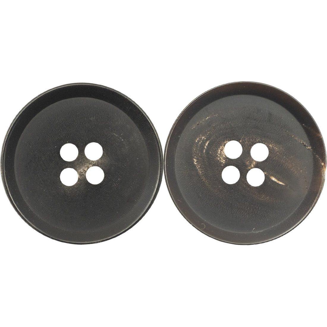15-25mm Matte Vintage Coffee Black Natural Horn Buttons 6pcs - Lots of Buttons
