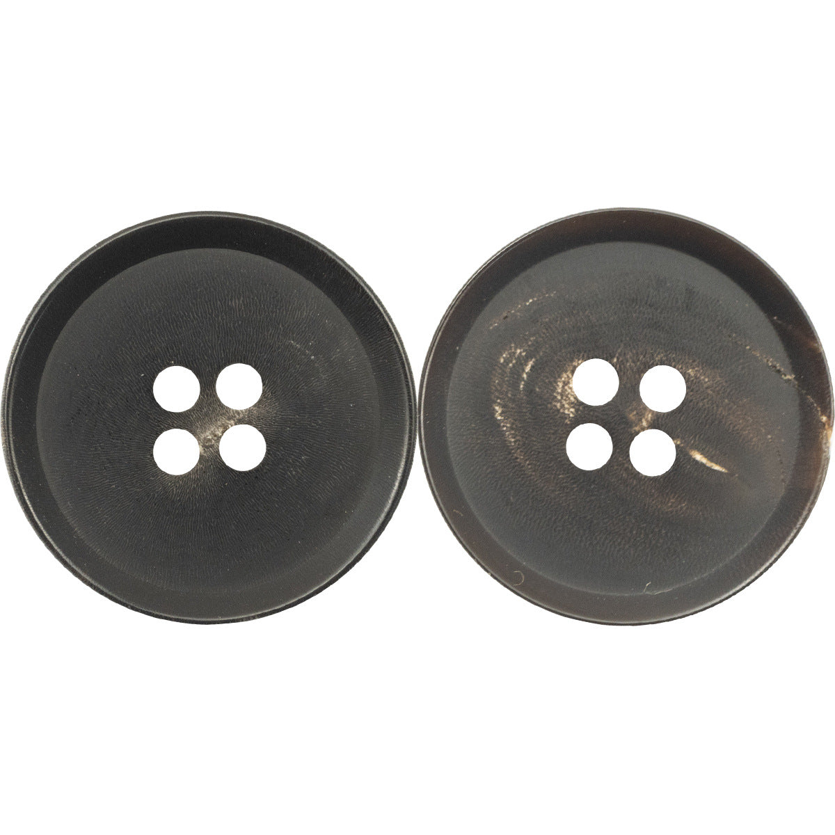 15-25mm Matte Vintage Coffee Black Natural Horn Buttons 6pcs - Lots of Buttons
